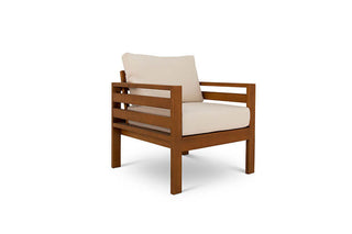 Classic Single Seater Pine Patio Couch (Bull Denim Cushions)