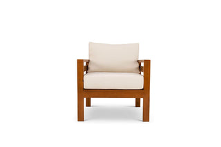 Classic Single Seater Pine Patio Couch (Bull Denim Cushions)