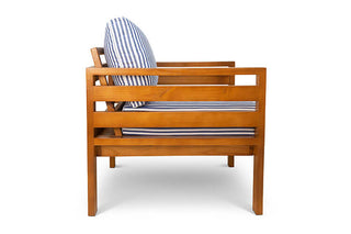 Classic Single Seater Pine Patio Couch (Outdoor Canvas Cushions)