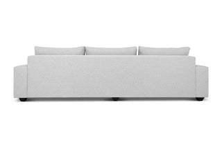 Euro four seater  L shape couch in white linen back view