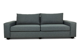 Euro three seater couch in storm linen front view