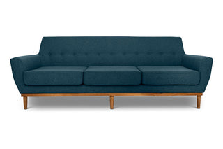 Blue linen Jansen three seater couch