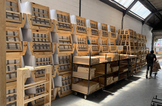 A furniture factory with bulk sofa frames