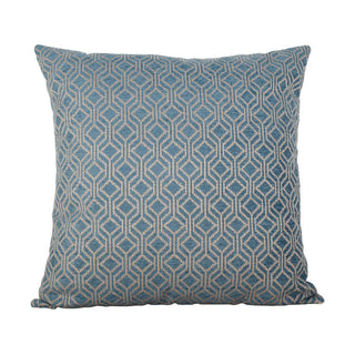 Scatter cushion with indigo blue geometric diamond print