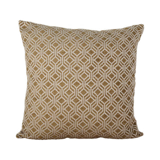 Scatter cushion with tobacco brown geometric diamond print