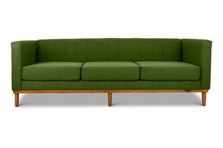 Green linen Shelley three seater couch