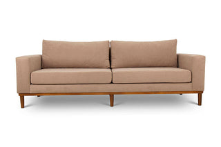 Tan suede Sophia three seater couch