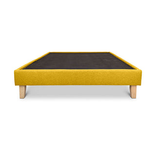 Arrowwood yellow linen Alexis bed base from Pascal Furniture