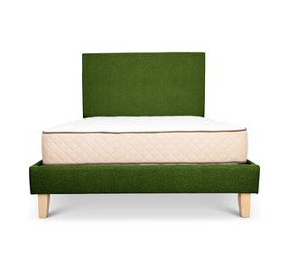 Avocado linen Alexis bed and plain headboard combo