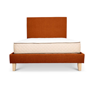 Baked clay linen Alexis bed and plain headboard combo