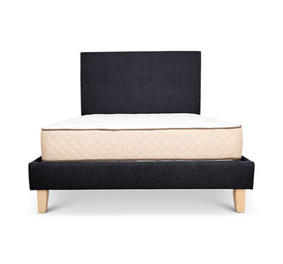 Liquorice linen Alexis bed and plain headboard combo