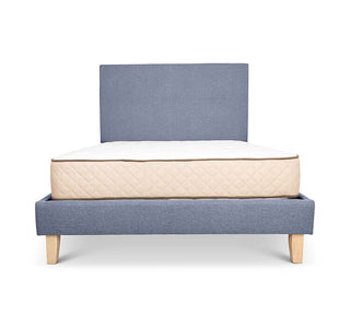 Midnight linen Alexis bed and plain headboard combo
