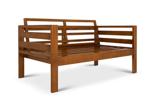Classic patio two seater couch frame angled view