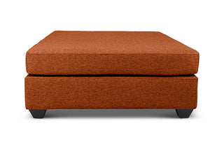 Large Euro ottoman in rust linen side view