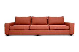 Euro four seater couch in ginger linen front view