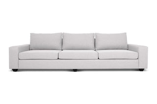 Euro four seater couch in white linen front view