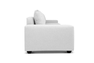 Euro four seater couch in white linen side view