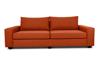 Euro three seater couch in ginger linen front view