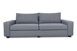 Euro three seater couch in grey linen front view