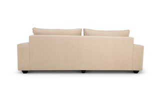 Euro three seater couch in sand suede back view