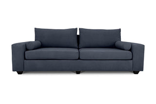 Euro three seater couch in slate grey suede front view