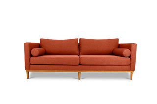 Harrison three seater couch in ginger linen front view