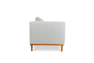 Harrison three seater couch in white linen side view