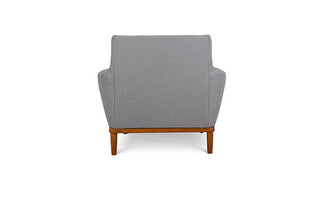 Jansen single seater couch grey linen back view