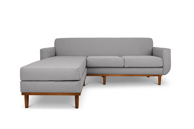 L shaped deals linen couch