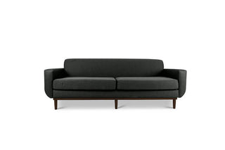 Oslo three seater couch in charcoal linen fabric front view