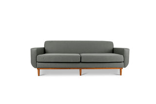 Oslo three seater couch in grey linen fabric front view