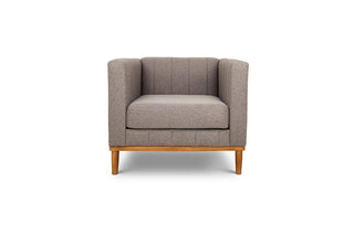 Shelley single seater couch grey linen front view