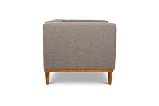 Shelley single seater couch grey linen side view