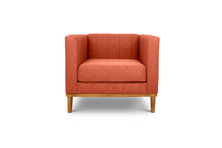 Shelley single seater couch ginger linen front view