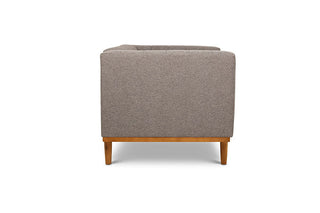 Shelley three seater couch grey linen side view