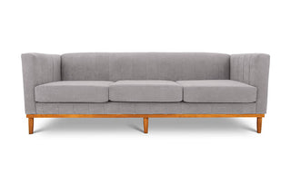 Shelley three seater couch bone grey front view