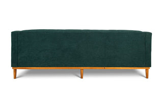 Shelley three seater couch seaweed green suede back view