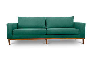 Sophia three seater couch in seaweed suede fabric front view